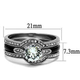 TK2843 - Stainless Steel Ring High polished (no plating) Women Top Grade Crystal Clear