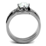 TK2843 - Stainless Steel Ring High polished (no plating) Women Top Grade Crystal Clear