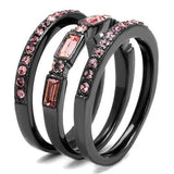 TK2844 - Stainless Steel Ring IP Light Black  (IP Gun) Women Top Grade Crystal Multi Color