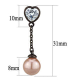 TK2850 - Stainless Steel Earrings IP Dark Brown (IP coffee) Women Synthetic Light Rose