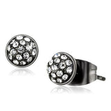 TK2854 - IP Light Black  (IP Gun) Stainless Steel Earrings with Top Grade Crystal  in Clear