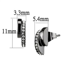 TK2855 - Stainless Steel Earrings IP Light Black  (IP Gun) Women Top Grade Crystal Clear