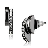 TK2855 - Stainless Steel Earrings IP Light Black  (IP Gun) Women Top Grade Crystal Clear