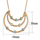 TK2857 - Stainless Steel Necklace IP Rose Gold(Ion Plating) Women Top Grade Crystal Multi Color