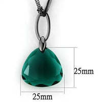 TK2858 - Stainless Steel Necklace IP Light Black  (IP Gun) Women Synthetic Blue Zircon