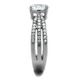 TK2862 - Stainless Steel Ring High polished (no plating) Women AAA Grade CZ Clear