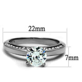 TK2864 - Stainless Steel Ring High polished (no plating) Women AAA Grade CZ Clear