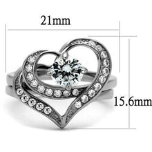 TK2868 - Stainless Steel Ring High polished (no plating) Women AAA Grade CZ Clear