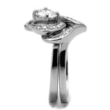 TK2868 - Stainless Steel Ring High polished (no plating) Women AAA Grade CZ Clear