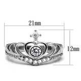 TK2870 - Stainless Steel Ring High polished (no plating) Women AAA Grade CZ Clear