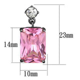 TK2892 - Stainless Steel Earrings IP Light Black  (IP Gun) Women AAA Grade CZ Rose