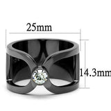 TK2897 - Stainless Steel Ring IP Light Black  (IP Gun) Men Top Grade Crystal Clear