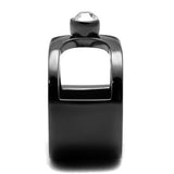 TK2897 - Stainless Steel Ring IP Light Black  (IP Gun) Men Top Grade Crystal Clear