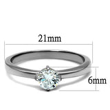 TK2903 - Stainless Steel Ring High polished (no plating) Women AAA Grade CZ Clear