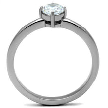 TK2903 - Stainless Steel Ring High polished (no plating) Women AAA Grade CZ Clear