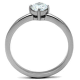 TK2903 - Stainless Steel Ring High polished (no plating) Women AAA Grade CZ Clear