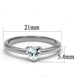 TK2904 - Stainless Steel Ring High polished (no plating) Women AAA Grade CZ Clear