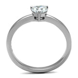 TK2904 - Stainless Steel Ring High polished (no plating) Women AAA Grade CZ Clear