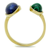 TK2906 - Stainless Steel Ring IP Gold(Ion Plating) Women Precious Stone Montana