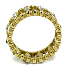 TK2907 - Stainless Steel Ring IP Gold(Ion Plating) Women Top Grade Crystal Black Diamond
