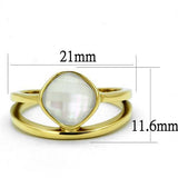 TK2908 - Stainless Steel Ring IP Gold(Ion Plating) Women Precious Stone White