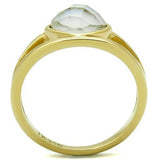 TK2908 - Stainless Steel Ring IP Gold(Ion Plating) Women Precious Stone White