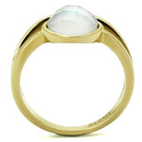 TK2908 - Stainless Steel Ring IP Gold(Ion Plating) Women Precious Stone White