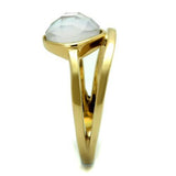 TK2908 - Stainless Steel Ring IP Gold(Ion Plating) Women Precious Stone White