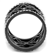 TK2909 - Stainless Steel Ring IP Light Black  (IP Gun) Women Top Grade Crystal Clear