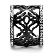 TK2909 - Stainless Steel Ring IP Light Black  (IP Gun) Women Top Grade Crystal Clear
