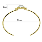 TK2910 - Stainless Steel Bangle IP Gold(Ion Plating) Women Precious Stone White