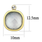 TK2912 - Stainless Steel Earrings IP Gold(Ion Plating) Women Precious Stone White