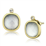 TK2912 - Stainless Steel Earrings IP Gold(Ion Plating) Women Precious Stone White