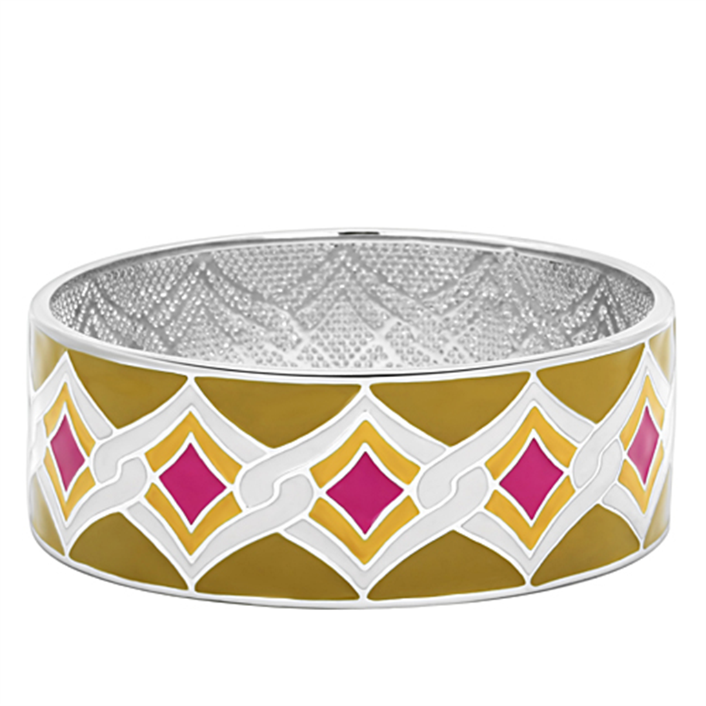 TK291 - Stainless Steel Bangle High polished (no plating) Women Epoxy Multi Color