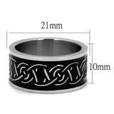 TK2922 - Stainless Steel Ring High polished (no plating) Men Epoxy Jet