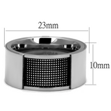 TK2923 - Stainless Steel Ring High polished (no plating) Men Epoxy Jet