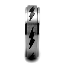 TK2926 - Stainless Steel Ring High polished (no plating) Men Epoxy Jet