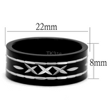 TK2928 - Stainless Steel Ring Two-Tone IP Black (Ion Plating) Men No Stone No Stone