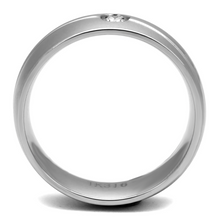 TK2931 - Stainless Steel Ring High polished (no plating) Men AAA Grade CZ Clear