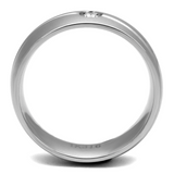 TK2931 - Stainless Steel Ring High polished (no plating) Men AAA Grade CZ Clear