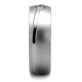 TK2931 - Stainless Steel Ring High polished (no plating) Men AAA Grade CZ Clear