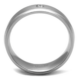 TK2932 - Stainless Steel Ring High polished (no plating) Men AAA Grade CZ Clear