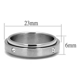 TK2933 - Stainless Steel Ring High polished (no plating) Men AAA Grade CZ Clear