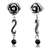 TK2951 - Stainless Steel Earrings High polished (no plating) Women Top Grade Crystal Jet