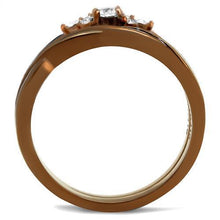 TK2963 - Stainless Steel Ring IP Coffee light Women AAA Grade CZ Clear