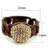 TK2965 - Stainless Steel Ring IP Coffee light Women Top Grade Crystal Light Peach