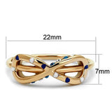 TK2966 - Stainless Steel Ring IP Rose Gold(Ion Plating) Women Top Grade Crystal Sapphire