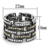 TK2987 - Stainless Steel Ring High polished (no plating) Women Top Grade Crystal Multi Color