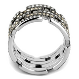 TK2987 - Stainless Steel Ring High polished (no plating) Women Top Grade Crystal Multi Color