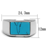 TK3000 - Stainless Steel Ring High polished (no plating) Men Synthetic Sea Blue